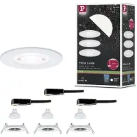 Paulmann inbouwlamp NOVA, wit, Ø 8 cm, vast, 4.000 K, set van 3 NOVA, wit / opaal, Badkamer, Aluminium, Modern