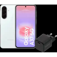 Samsung Galaxy A37 128GB Wit 5G + BlueBuilt Oplader met Usb C Poort 45W Zwart