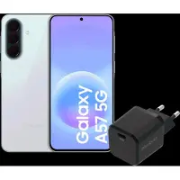 Samsung Galaxy A57 128GB Lichtblauw 5G + BlueBuilt Oplader met Usb C Poort 45W Zwart