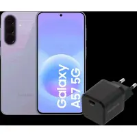 Samsung Galaxy A57 256GB Paars 5G + BlueBuilt Oplader met Usb C Poort 45W Zwart