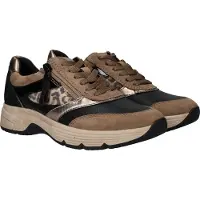 Jana Sneakers laag bruin / cappuccino / goud / zwart
