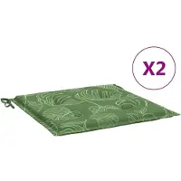 vidaXL Stoelkussens 2 st bladpatroon 40x40x4 cm stof