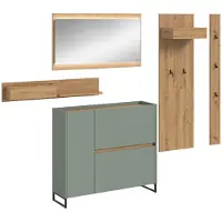 Furnilux Moderne garderobecombinatie met led-verlichting 5-delige set met spiegel en
