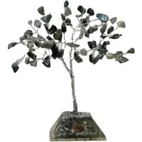 Ancient Wisdom Edelsteenboom Mos Agaat – Orgonite Basis – 80 Stenen – Handgemaakt – Decoratieve Edelsteenboom