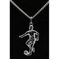 MOOYE ® - Collectie Zilveren Voetballer ketting hanger - groot