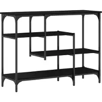 vidaXL Console Tafel met plank met opslag Zwart eiken 100 x 35 x 75 cm