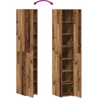 vidaXL Highboard Oudhout 30 x 42,5 x 185 cm