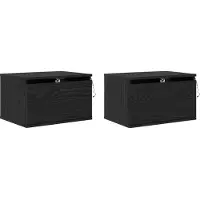 vidaXL Wandkastje voor Bed 2 st Zwart Eiken 50 x 36 x 30 cm