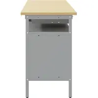 vidaXL Werkbankset met lade 3 pcs Zwart en Grijs Gepoedercoat staal