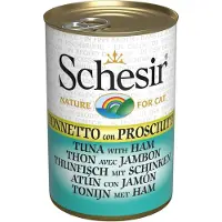 Schesir Kat Blik Gelei 140 g - Kattenvoer - Tonijn&Ham