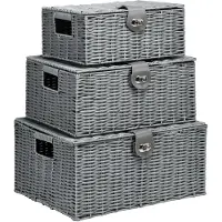HOMCOM HOMdotCOM opbergdozen voor ratten, set van 3 stuks, 18L, 12L, 7L