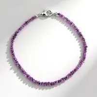 Cavill - 9 Karaat Paarse Diamant Armband - 925 Sterling Zilver - Elegante Handgeslepen Fancy Kraal - 20 cm Damesarmband - Luxe Sieraad