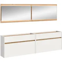 Furnilux Moderne garderobecombinatie met led-verlichting 4-delige set met spiegels en