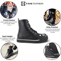 T.U.K TUK Kitty zwarte combat sneakerlaarzen van imitatieleer voor dames - A6570L