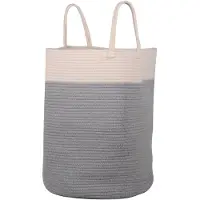 UNUS Wasmand opvouwbaar katoen grijs wit 40 x 50 cm
