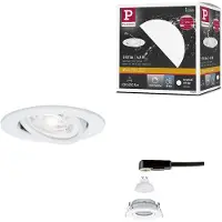 Paulmann inbouwlamp NOVA wit Ø 9 cm, draaibaar, 840, dimbaar NOVA,, wit / opaal, Badkamer, Aluminium, Modern, plafondlamp
