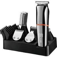 Hatteker 6-in-1 Tondeuse - Haartrimmer voor Mannen - Baardtrimmer, Neustrimmer en Bodytrimmer - Compleet Scheerapparaat Set