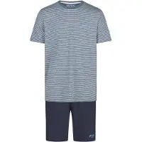 Phil&Co. Pyjama kort ' Classics ' blauw / donkerblauw / offwhite