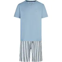 Phil&Co. Pyjama kort ' Classics ' lichtblauw / grijs / lichtgroen / offwhite