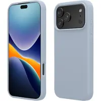 Kwmobile telefoonhoesje geschikt voor Apple iPhone 17 Pro Max - Hoesje met siliconen coating - Smartphone case in mat lichtblauw