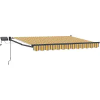 vidaXL Handbediende luifel met LED's Geel, Grijs, Anthraciet 2,5 x 2 m
