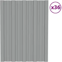vidaXL Dakpaneel 36 st Grijs 60 x 45 cm Verzinkt staal