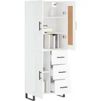 vidaXL Hoge kast 69,5x34x180 cm bewerkt hout wit