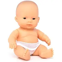 Miniland Babypop - Aziatisch Meisje 21Cm - Met Vanillegeur - Waterdicht - 10 Maanden