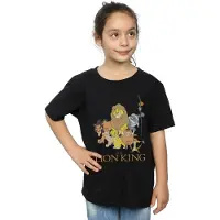 Disney Meisjes The Lion King Groep Katoenen T-Shirt (Zwart)