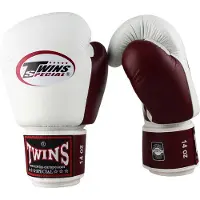 Twins - Bokshandschoenen - BGVL 3 - Wit/Bordeaux Rood - 16 oz