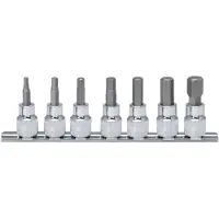 Ks Tools 918.1670, set doppen, 1/4", 7 stuks, chroom-vanadiumstaal, conform DIN 3120, ISO 1174, DIN 7422, 170 g