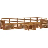 vidaXL Buiten bank set 7 st Naturel Polyester
