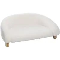 Flamingo Hondenbed – Sofa hond – Sofa kat – Dorado Halfrond Wit – 77 x 50 x 27 cm – houten pootjes – afwasbaar