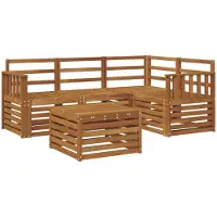 vidaXL Buiten bank set 5 st Naturel Polyester