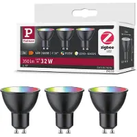 Paulmann Standaard 230 V Smart Home Zigbee 3.0 LED-reflector GU10 3x350lm 3x4,8W RGBW+ dimbaar Zwart mat