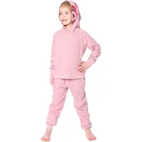 Ladeheid Kinderen Pyjama - met Capuchon - Lange mouwen - Lange broek - Katoen - LA-LA40-236-PJ - Roze Varkentje - 134-140
