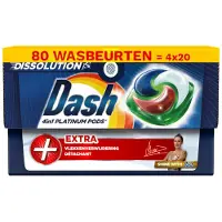 Dash 4in1 PODS - +Extra Vlekkenverwijderaar - Wasmiddelcapsules - Voordeelverpakking 4 x 20 Wasbeurten