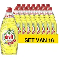Dreft 16x Dreft Platinum Quickwash Afwasmiddel Citroen 625 Ml