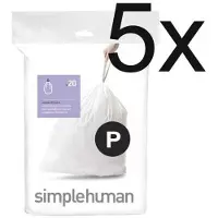 Simplehuman Afvalzakken Code P 50-60L (5 x 20-delig)