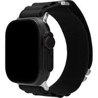 Mobilize Alpine Nylon Apple Watch Bandje 49 / 46 / 45 Mm Zwart / Titanium