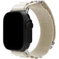 Mobilize Alpine Nylon Apple Watch Bandje 49 / 46 / 45 Mm Starlight / Titanium