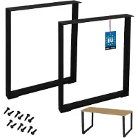 KOTARBAU Tafelpoten Metalen Meubelpoten Bureaupoten 60 x 72 cm Stalen Tafelpoten Industrieel Gepoedercoat Staal Zwart