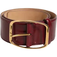Dolce&Gabbana Bordeaux Leren Gouden Metaal Gesp Damesriem