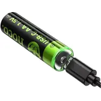 Hoco Oplaadbare AA Batterijen 3200mWh (2 Stuks) - Lithium-ion Battery USB-C Oplaadbaar - Inclusief Oplaadkabel