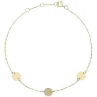 Cavill - Gouden Halsketting 9K Geel Goud - 0,97g - 45 cm Fijne Schakel met Elegante Subtiele Schijfjes - Minimalistisch en Tijdloos