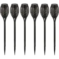Pro Garden Solar tuinlamp / fakkel / prikspot - 8x - vlameffect - zonne-energie - 51 cm