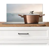 KitchenYeah Spatscherm keuken 70x30 cm - Kookplaat achterwand Kustlijn - Strand - Oceaan - Muurbeschermer - Spatwand fornuis - Hoogwaardig aluminium