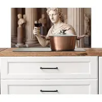 KitchenYeah Spatscherm keuken 80x40 cm - Kookplaat achterwand Klassiek - Marmer print - Wijn - Muurbeschermer - Spatwand fornuis - Hoogwaardig aluminium