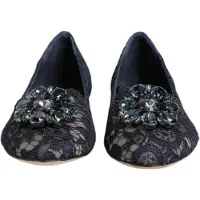 Dolce&Gabbana Blauwe Taormina Kant Kristallen Ballerina's