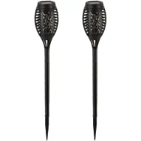 Pro Garden Solar tuinlamp / fakkel / prikspot - 2x - vlameffect - zonne-energie - 51 cm